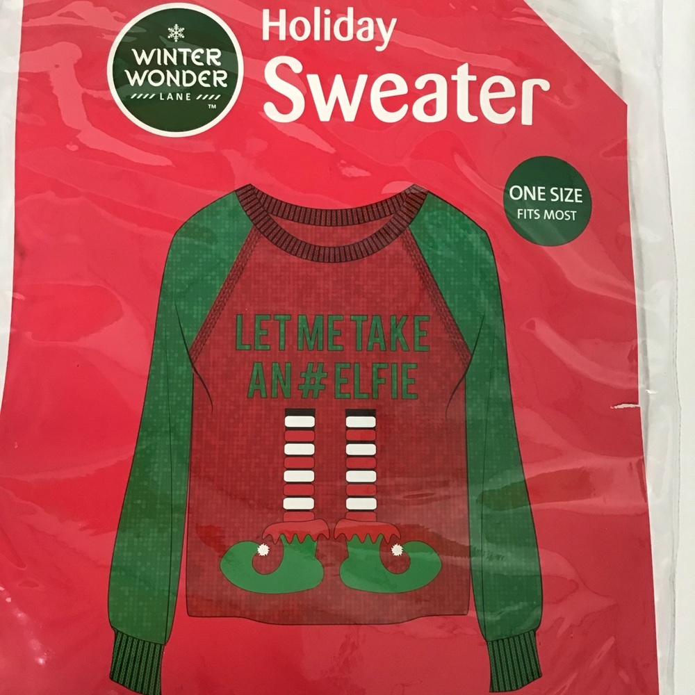 Elf Novelty Holiday Ugly Christmas Sweater NWT‎